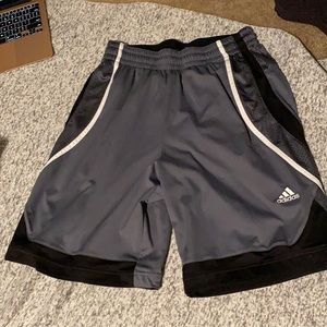 Gray, adidas men’s shorts.